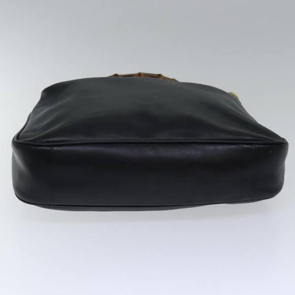 GUCCI Bamboo Hand Bag Leather 2way Black Auth th5241 - Picture 5 of 16